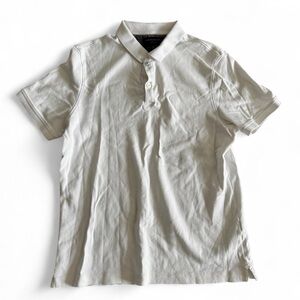 Mens Banana Republic Business Casual Polo Vacation Shirt White Size Medium